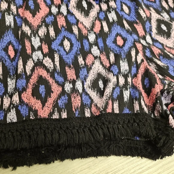 ❤No Boundaries Aztec Fringe Shorts Juniors XXXL 21 Boho Smocked Tassel Womens 18 - Picture 4 of 9